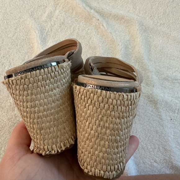 Donald J. Plummer Ithaca Platino Women’s 8 1/2 Heels Woven Sandals Strappy - Picture 3 of 9